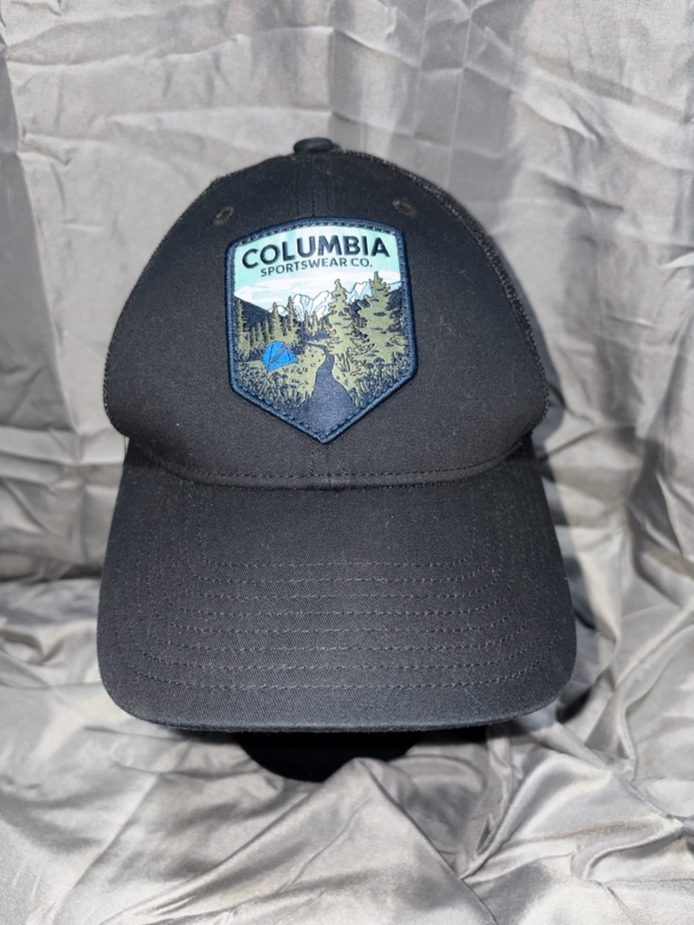 Columbia Black Cap with Blue and Green Outdoor Patch